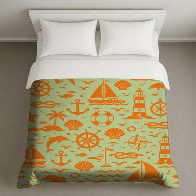 Housses de couette orange nautiques