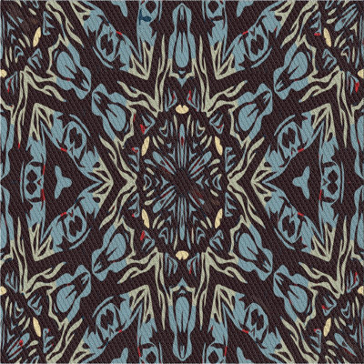 Tapis brun / bleu Ikat