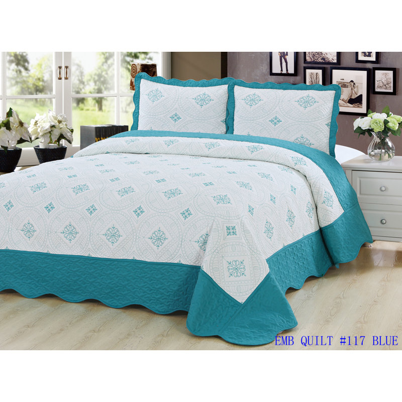Ensemble de courtepointe réversible, Courtepointe pour lit simple + 1 taie décorative 