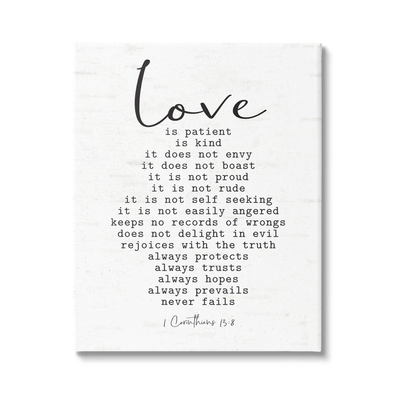 «Love is ...» par Lettered and Lined - reproduction d'art sur toile tendue, H 20 po x l 16 po x P 1,5 po