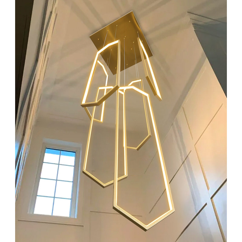 Locryn 6 - Light Dimmable LED Linear Chandelier, Gold