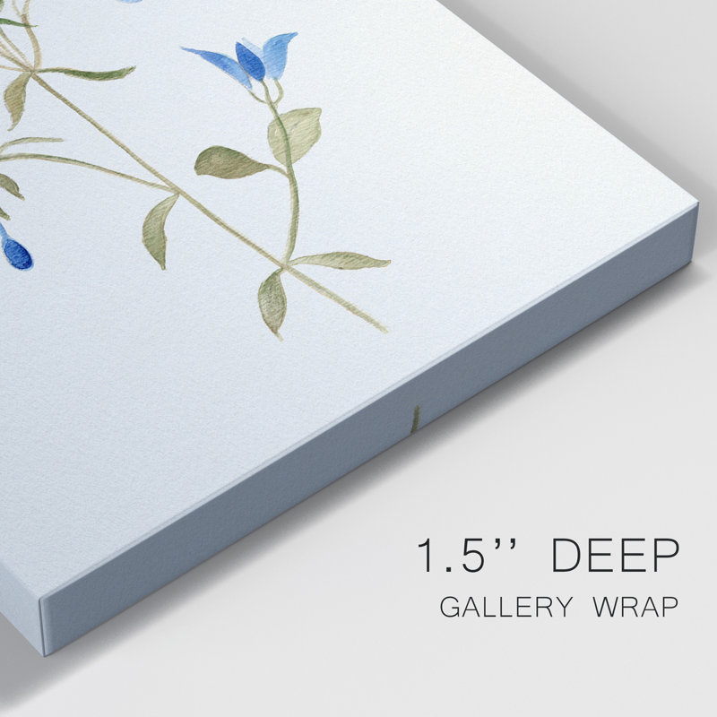 «Blue Blossom Botanical II», reproduction sur toile tendue, H 18 po x l 12 po x P 1 po