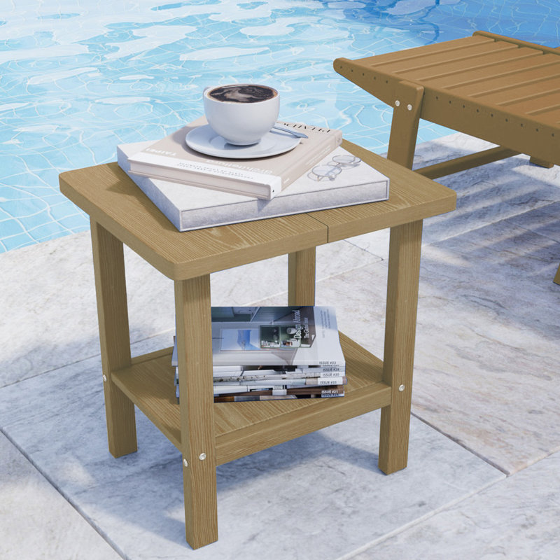 Table de bout Adirondack pour l'extérieur, table de bout à double couche pour l'extérieur, table de bout rectangulaire HiPS