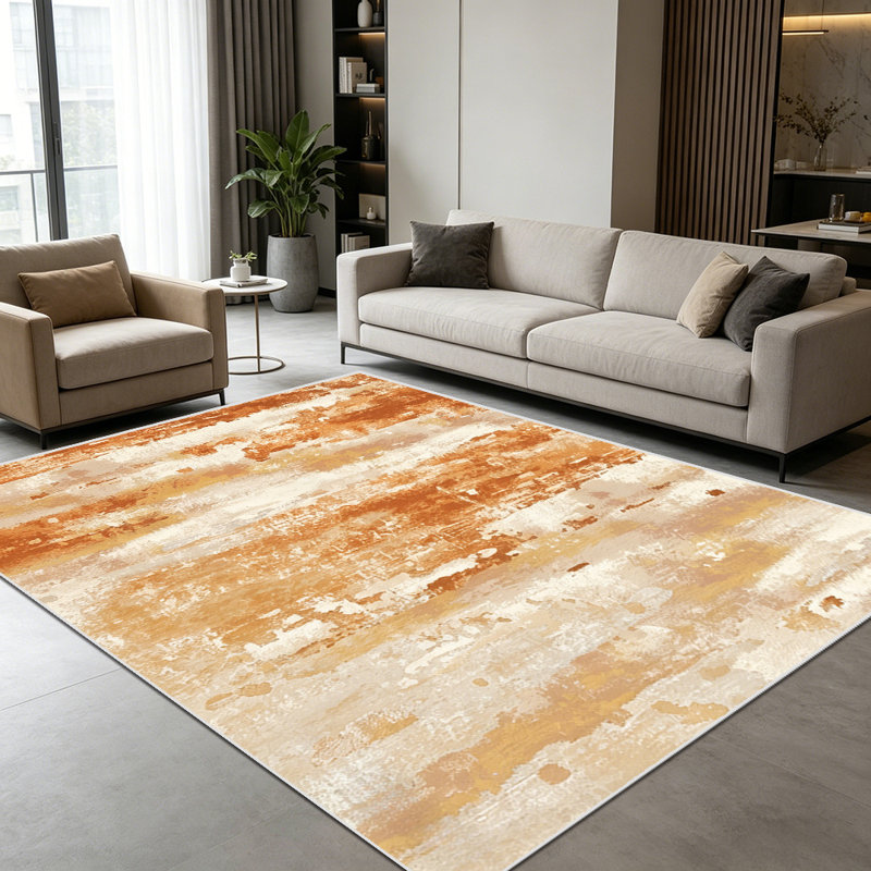 1PC Vintage Rust Streaked Abstract Distressed Print area rugs, Soft and Comfortable, easy-to-maintain, machine washable Indoor floor mat, suitable for living room, bedroom, kitchen entryway, patio, balcony, dining room, Home Decor, Outdoor Decor.
