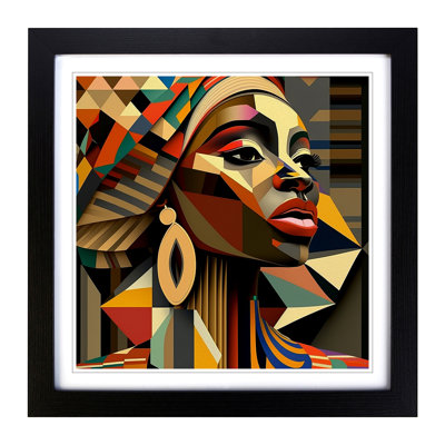 African Woman Constructivism - Framed Print