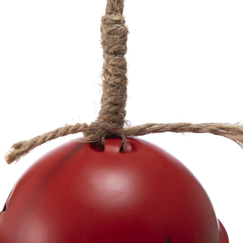 Set of 12 Red Metal Bell Christmas Ornaments
