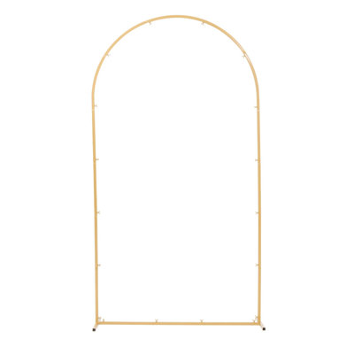 7.2 Ft Gold Metal Arch Backdrop Stand - Heavy Duty Wedding Party Photo Booth Frame
