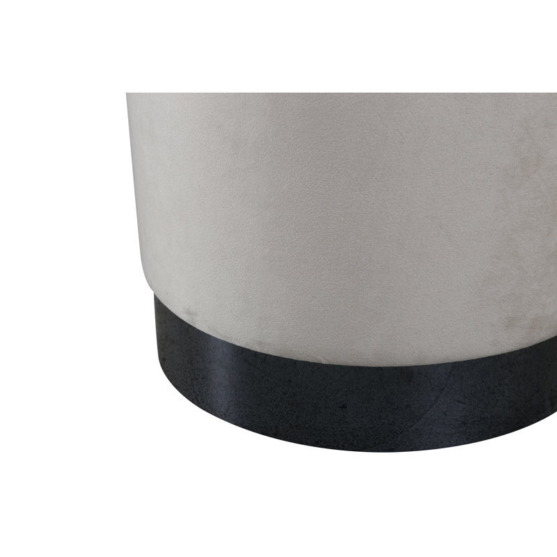 Hosea 35cm Wide Round Pouf Ottoman, Black, Light Grey