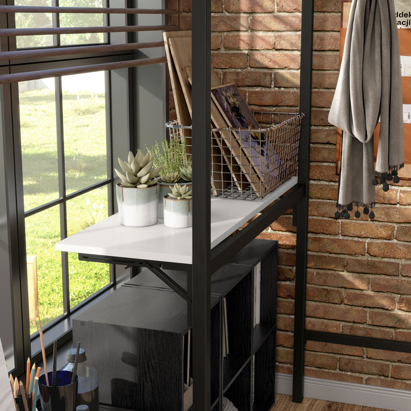 Audresha Kids Twin Loft Bed With Dual Desks