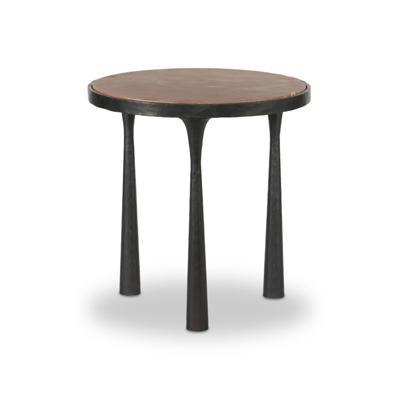Billings End Table, Rust Top/Gray Base