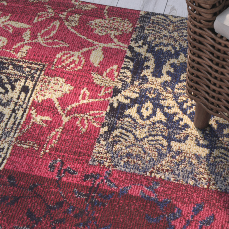 Hertzler Oriental Red Area Rug, Rectangle 8' x 11'
