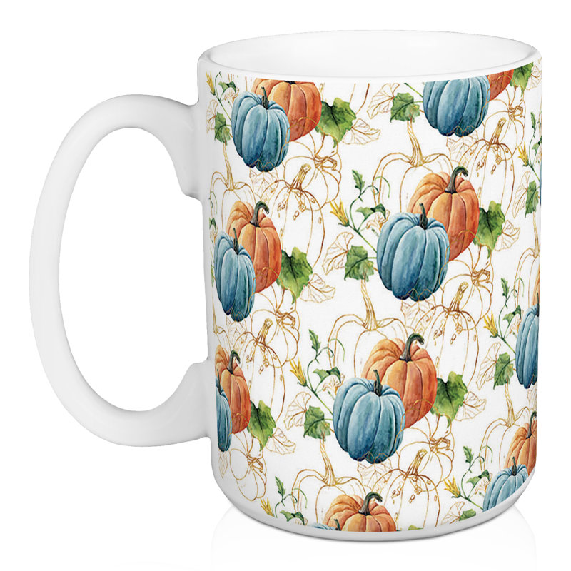 Tasse à café à feuilles jaunes Hopp, 18, Motif de citrouille