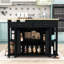 Îlot de cuisine extensible avec 2 tiroirs, armoire de rangement et prise de courant intégrée-171200801