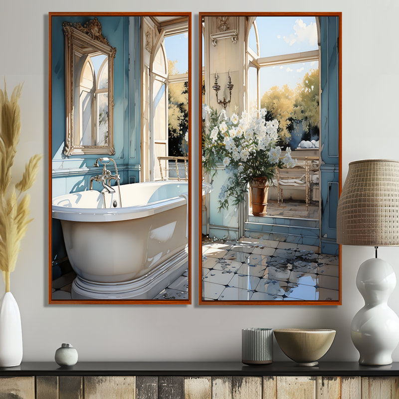 «Bathroom Bathroom Reflections Of I - Humour», art mural de salle de bain, 32" H x 32" W, Brown