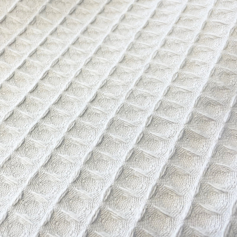 Hotel Waffle Blanket Bedspread, 225 x 250cm Bedspread, White