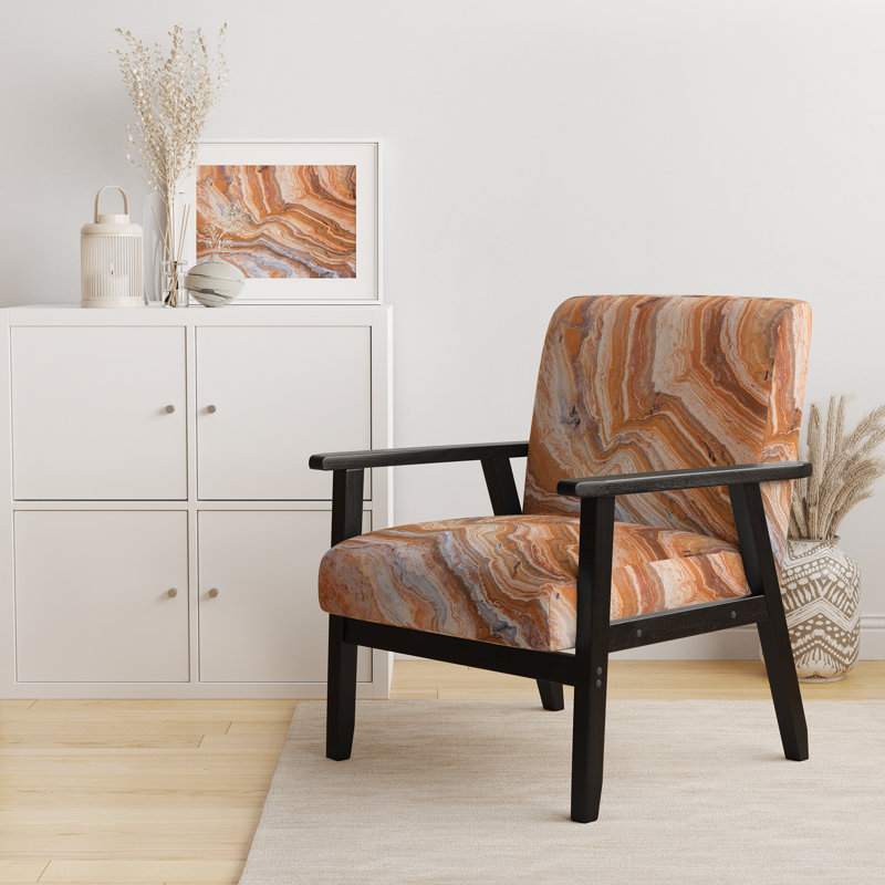 Delane - Fauteuil d'appoint Mid-Century rembourré en velours