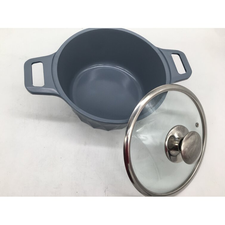 28 CM/4.5 Q Ceramic Cookware - Casserole Shallow Pot - Imperial- Black  (Diamond Cut)