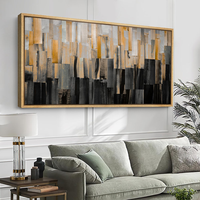 Abstract Stripes Modern Art, 30" H x 60" W, Natural