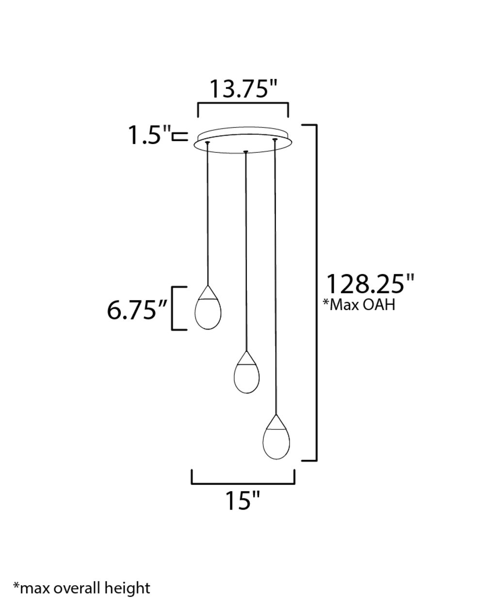 Alheidis 15 Light Glass Dimmable Pendant, Polished Chrome, Clear