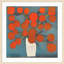 «Abstract Orange Flowers» par Elena Ray, impression sur bois encadrée-1230857081-1230857079