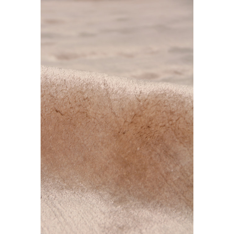 Exquisite Rugs Lush Handmade Handloomed Bamboo Silk/New Zealand Wool Light Beige Area Rug