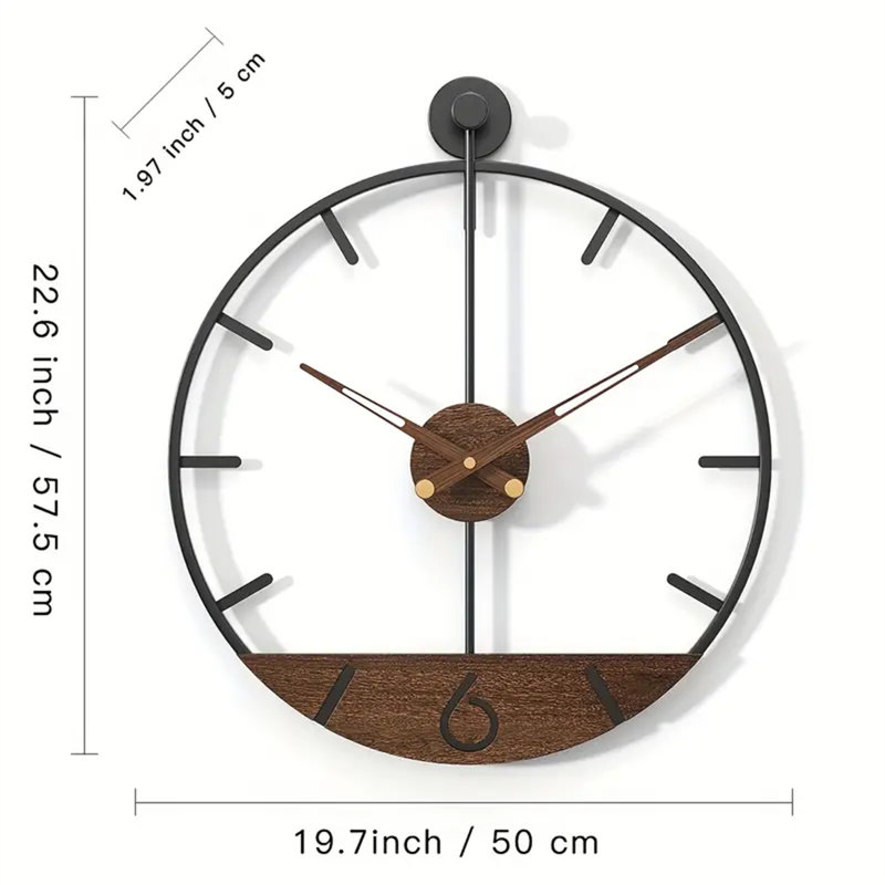 Vintage European-style Walnut Wood Wall Clock With Silent Movement - Perfect For Living Room, Bedroom, Or Entryway Decor