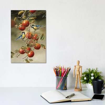 Two Birds In An Apple Tree by Jan Weenink - Wrapped Canvas Print