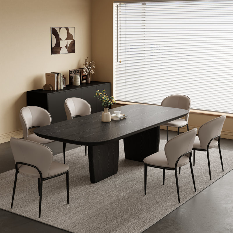 Ensemble de table de salle à manger en bois 78,8 po avec 6 chaises