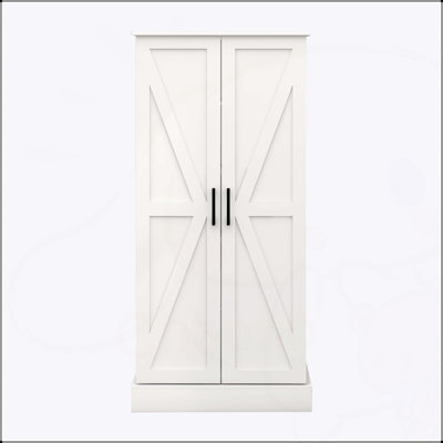 Garde-manger autoportant à DEL avec 2 portes, supports et tablettes réglables pour un rangement polyvalent et une esthétique moderne