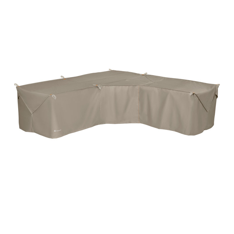 Housse pour ensemble de salon en L Ayvin, H 31 po x l 104 po x P 32 po, Brun clair