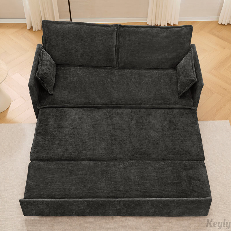 Canapé-lit avec rangement latéral et ports de charge USB / C-TYPE, H 33,1 po x l 59,5 po x P 34,3 po