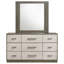 Commode 9 tiroirs avec miroir Edmondson