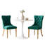 Ensemble de table de salle à manger, table de salle à manger ronde de 24 po et 2 chaises de salle à manger en velours avec pieds plaqués or-773567540-773567539