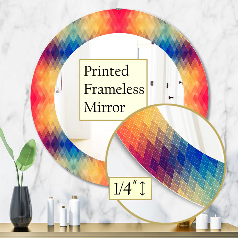 Miroir mural, H 31,5 po x l 31,5 po, À losanges