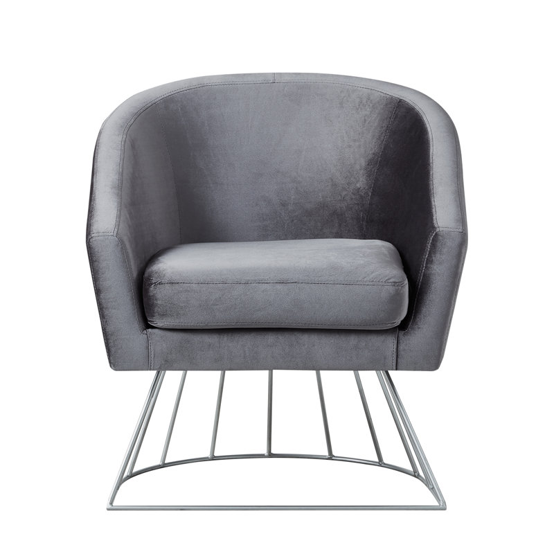 Fauteuil d'appoint Angelina, Gris / Argent