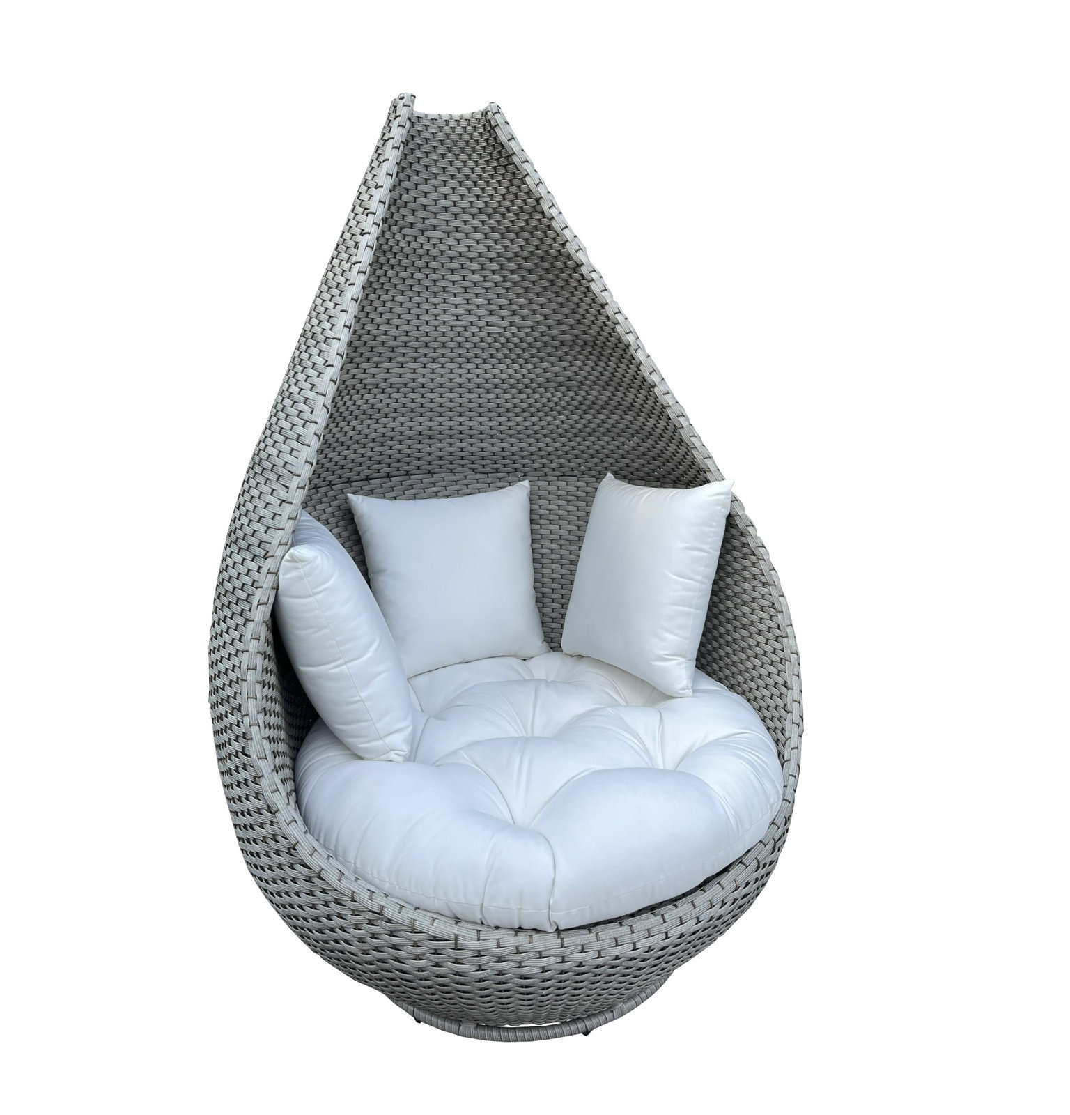 Grey Wicker Outdoor Egg Chair