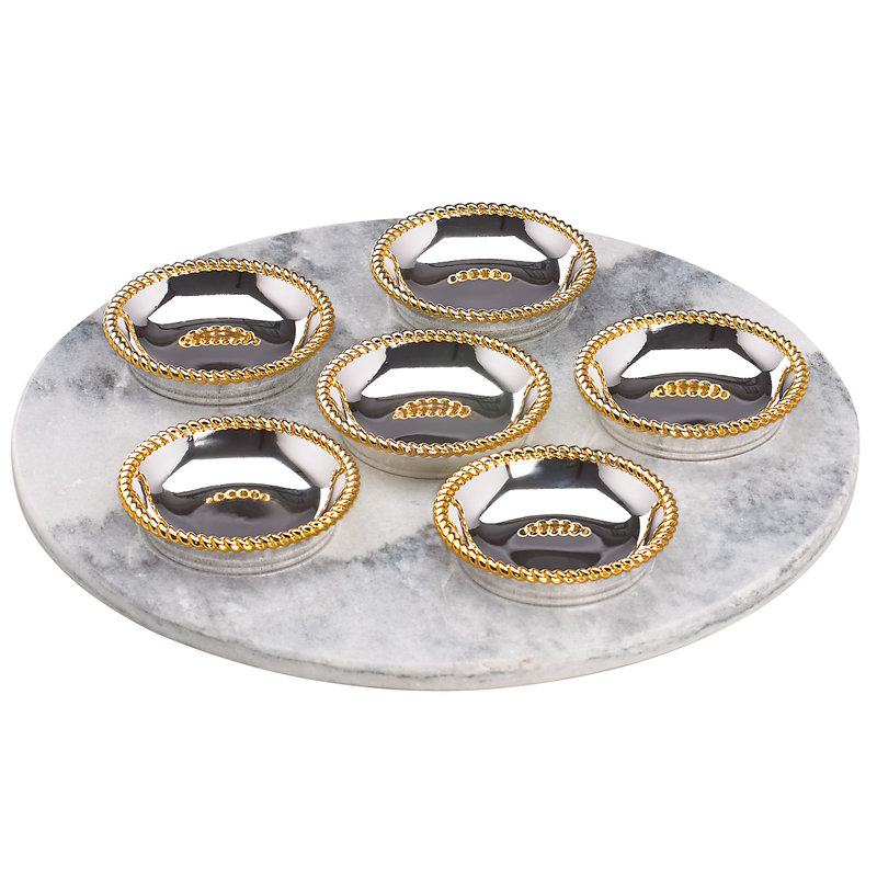 Assiettes Seder de Roseland avec ardoise marbrée