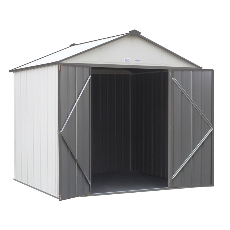 Remise de rangement en métal l 8 pi. x p 7 pi. EZEE, Crème / gris anthracite