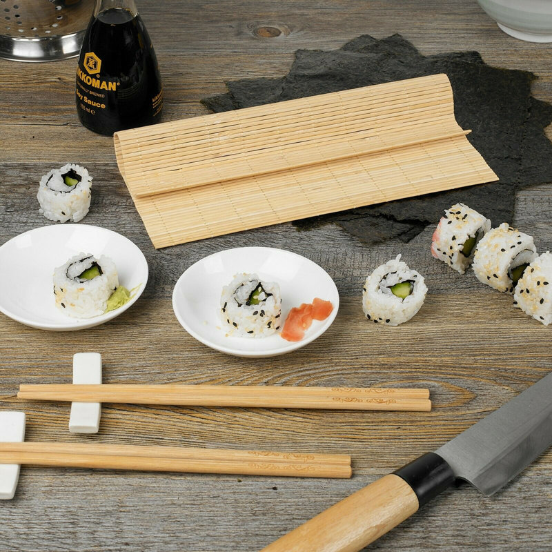7Pc Sushi Set Round White