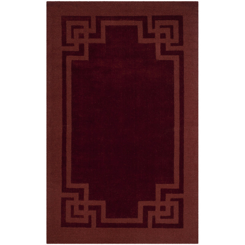 Tapis rouge / brun en laine touffeté à la main Deco, Rectangle 5 pi x 8 pi