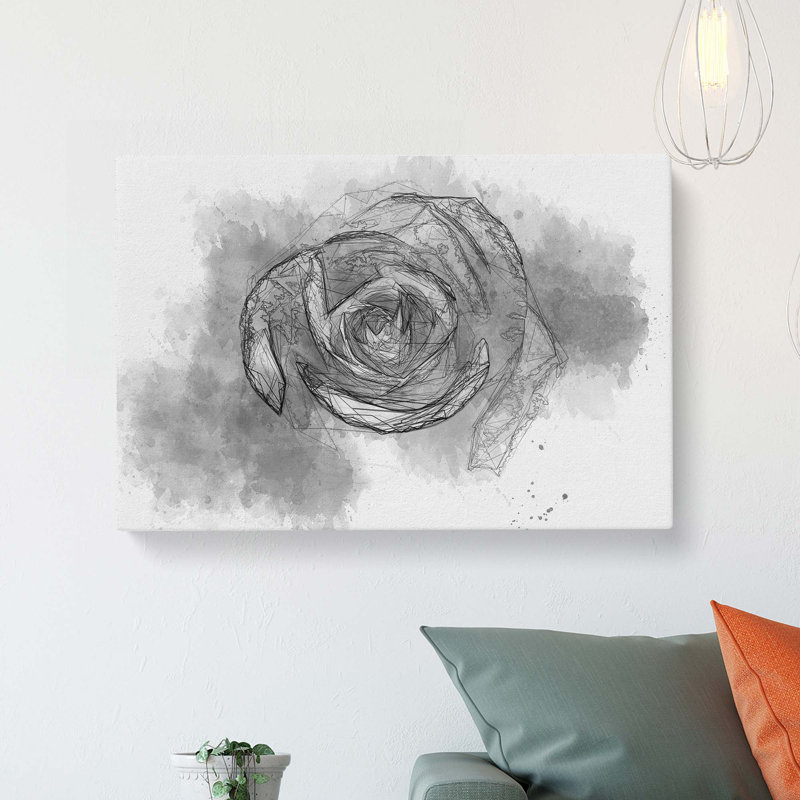 Rose Rodion Kutsaev in Abstract - Wrapped Canvas Drawing - Wrapped Canvas, 40cm H x 60cm W x 3cm D