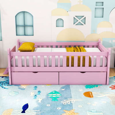 Twin Platform Bed with Storage Drawers