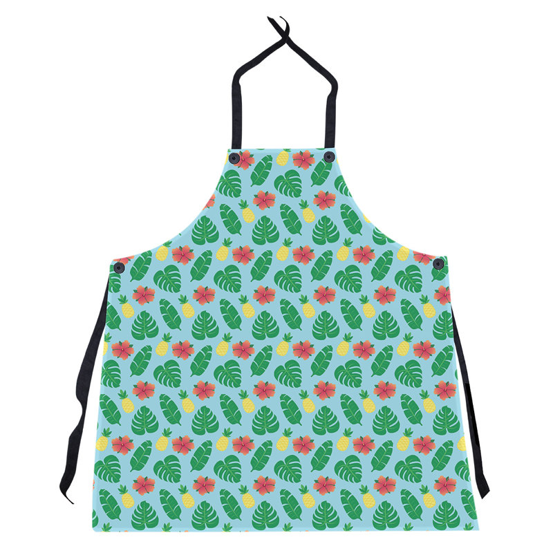 Tablier de motif tropical, Bleu