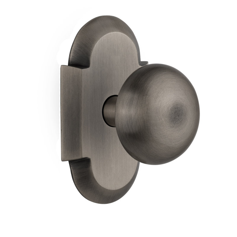 Cottage Plate with New York Door Knob, Antique Pewter