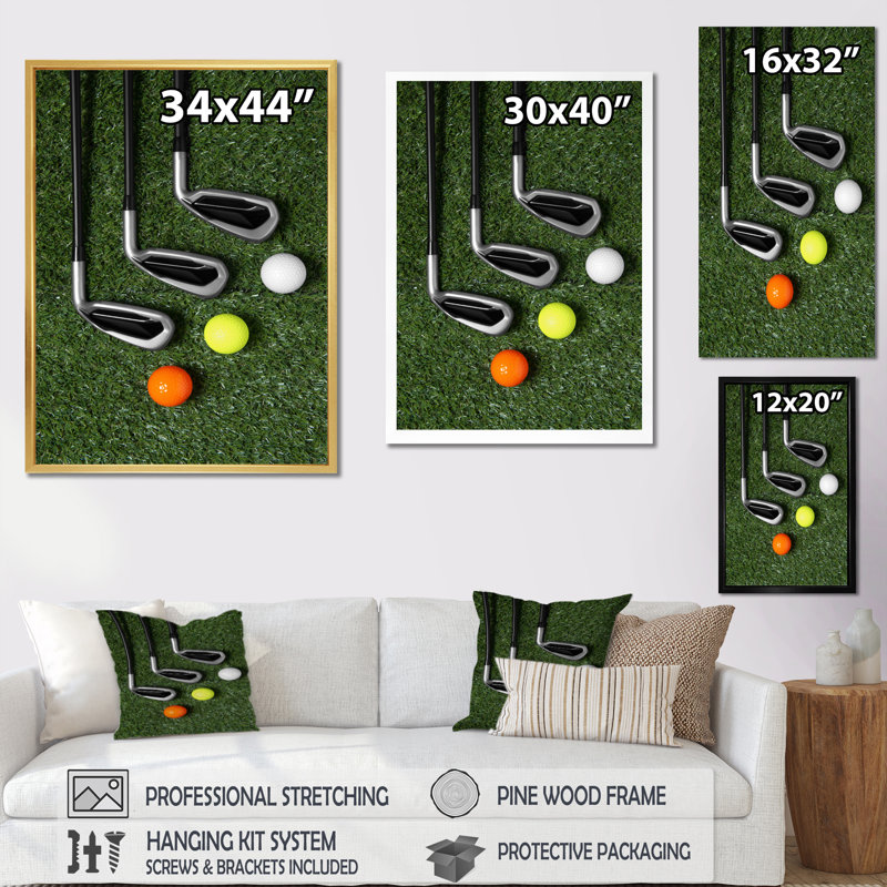 Ensemble de golf Swing excellence I - art mural golf, Cadre photo noir, H 24 po x l 32 po x P 1 po