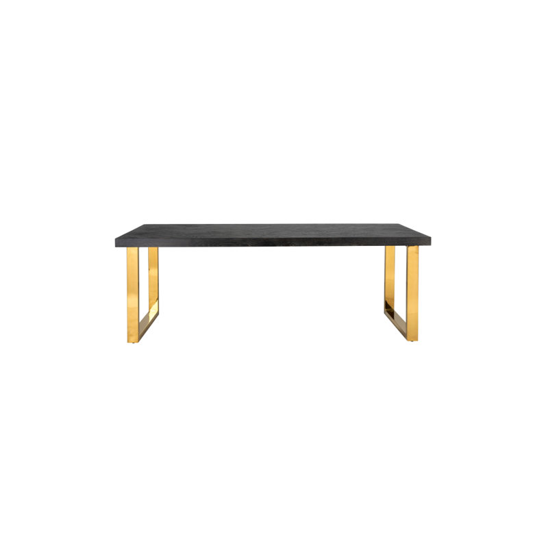Blackbone Dining Table, Gold, 30" H x 71" L, Standard Table (30” Height)