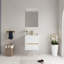 Meuble-lavabo de 24 po avec lavabo, blanc brillant. Pré-assemblé pour faciliter l'installation. Rangement en U Utilisation efficace. Tiroirs à fermeture en douceur, fonctionnement silencieux. Comptoir en résine de pierre. - Bois