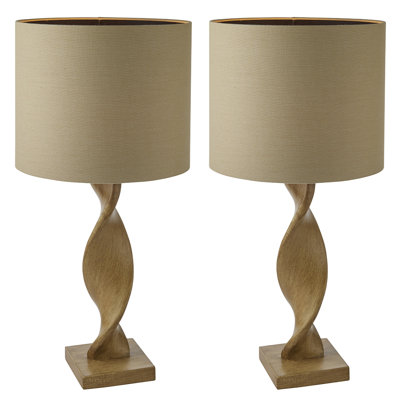Bonnes 68cm Brown Table Lamp Set