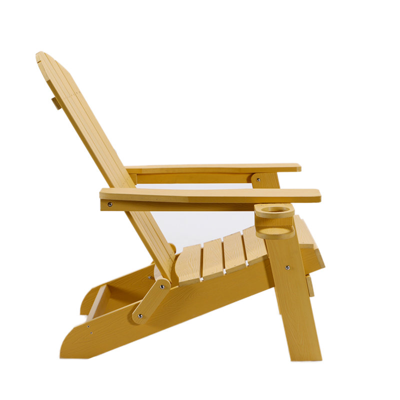 Chaise Adirondack pliante en plastique Tranquilo Depot, Jaune