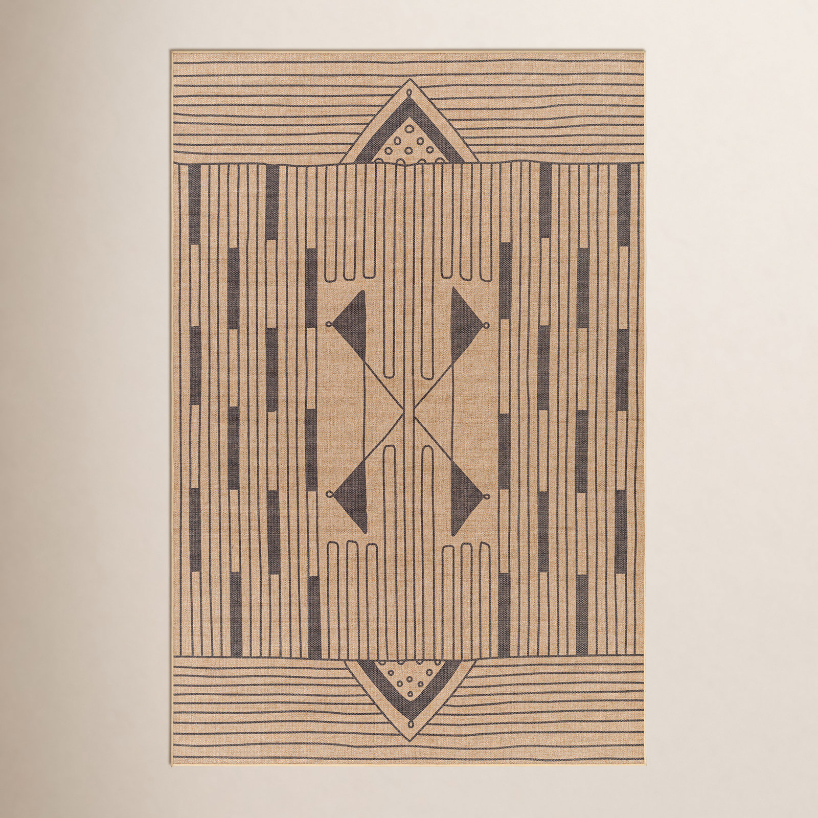 Glenda Abstract Tan Rug, Rectangle 9' x 12'